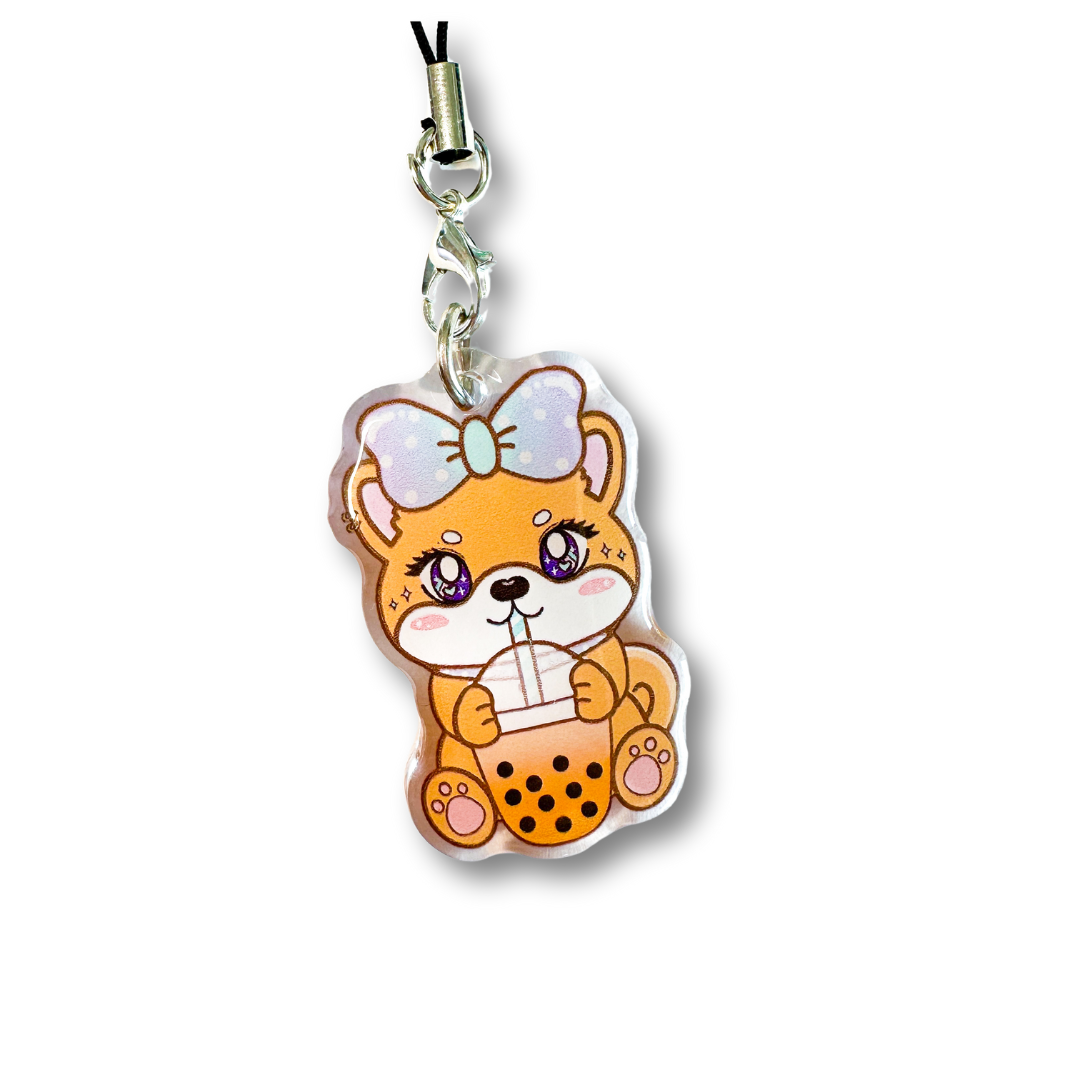 [Mini Charm] Boba Sweetie Shiba (Thai Tea)