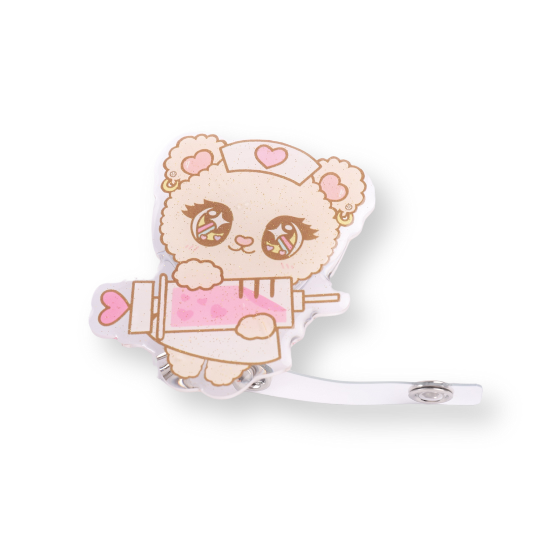 Badge Reel - Kawaii Nurse Vivi-Bear Love Shot (Glitter Version)