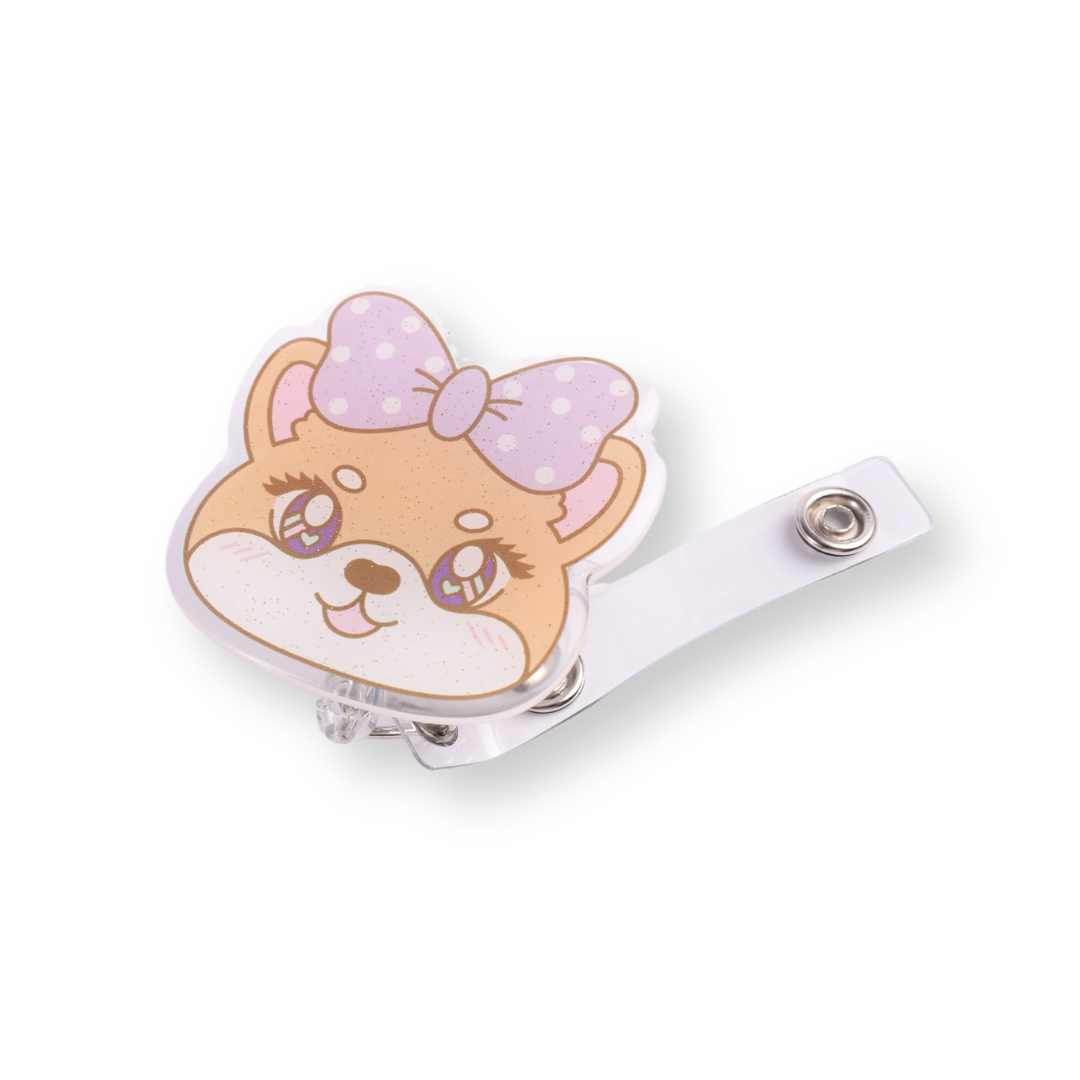 Sweetie Shiba Head Badge Reel (Glitter Version)