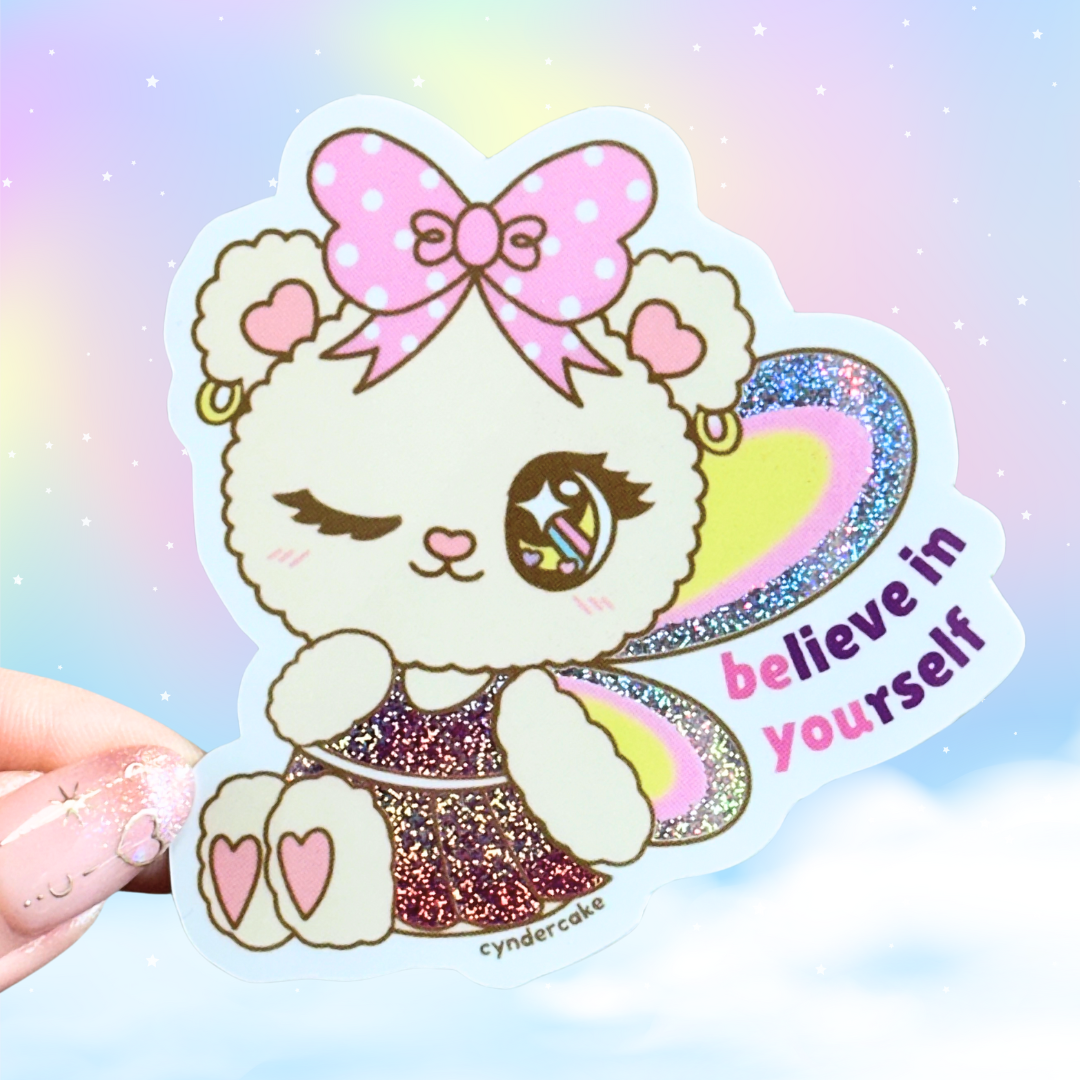 [Glitter] Vivi-Bear Fairy "Believe in yourself" Sticker