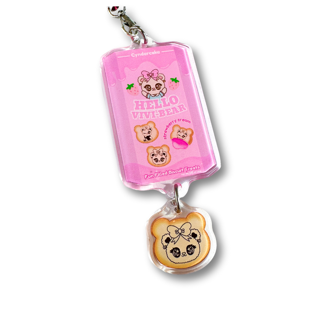 [Dangle Charm] Hello Vivi-Bear Strawberry Cookies