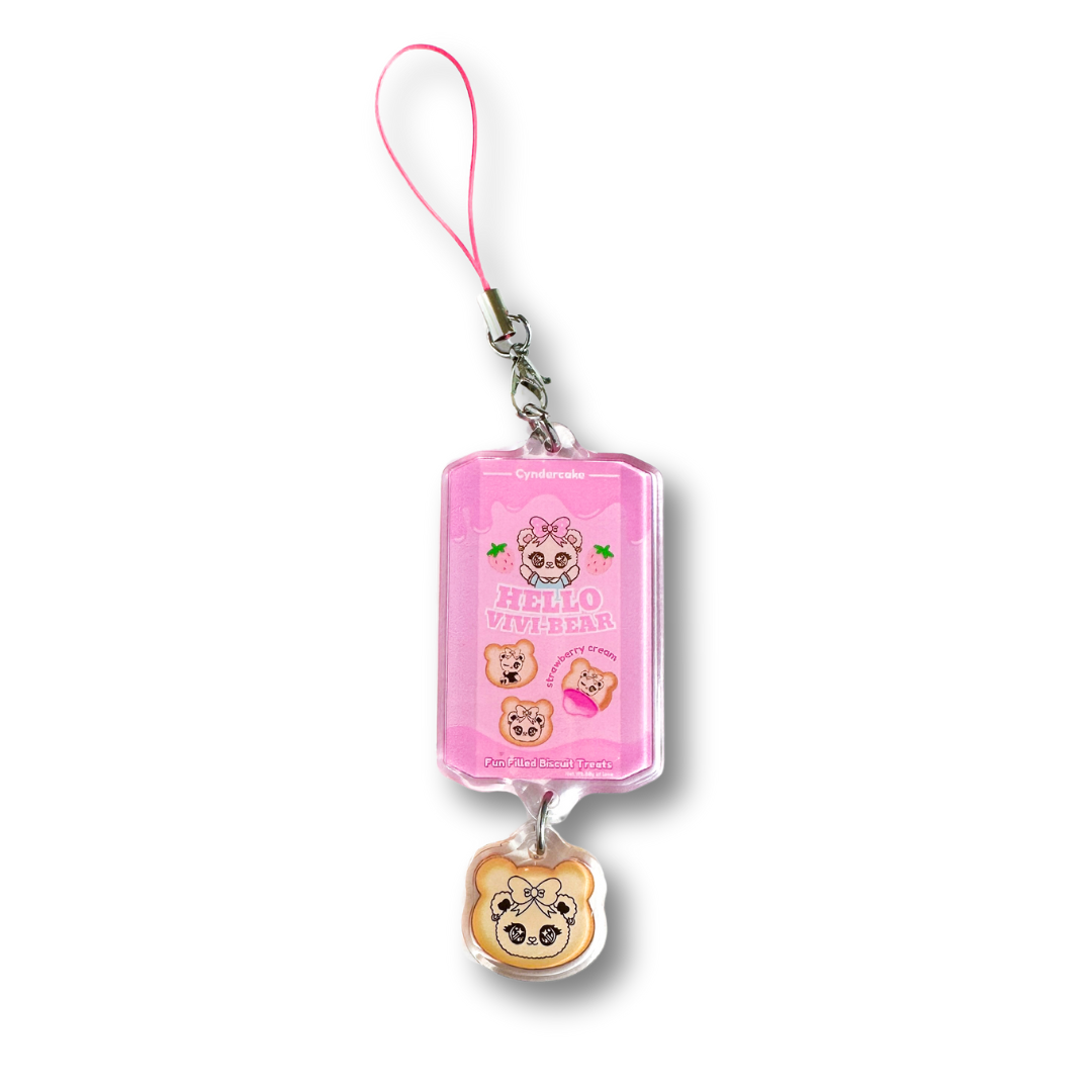 [Dangle Charm] Hello Vivi-Bear Strawberry Cookies