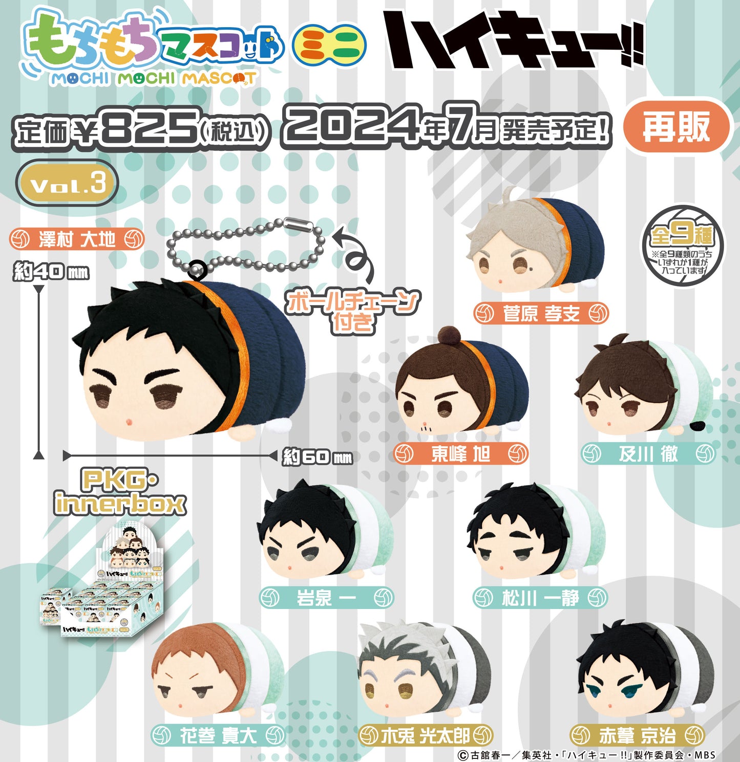 [Blind Box] "Haikyu!!" (Vol. 3 - Teal) Mochimochi Plush Mascot Mini