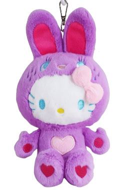 [Purple] Hello Kitty Colorful Bunny Plush Mascot Keychain