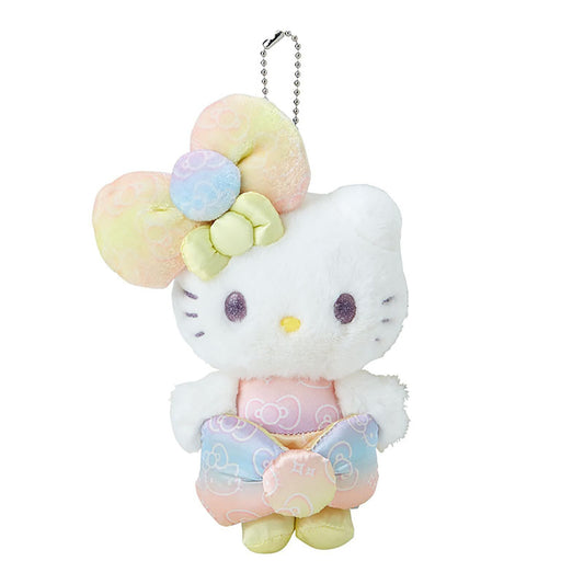 [Yellow] Hello Kitty 50th Anniversary The Fashionable Ribbons Birthday Design Series Mascot Keychain