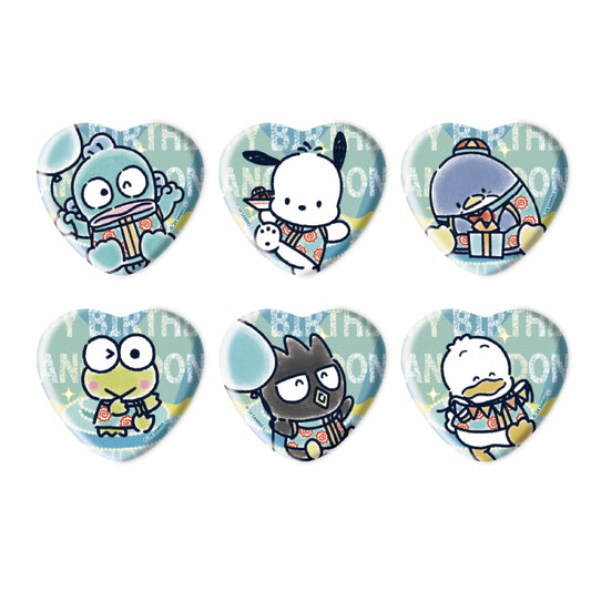 [Blue Heart Can Badge] Sanrio Characters Hapidanbui