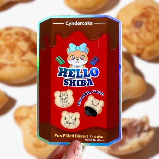 [Holographic] Hello Sweetie Shiba Cookie Sticker