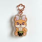 Boba Shaker Keychain - Sweetie Shiba (Matcha)