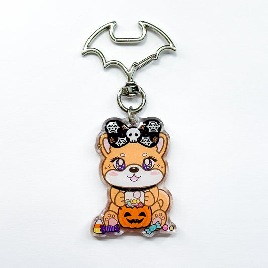 Sweetie Shiba Halloween Glitter Keychain