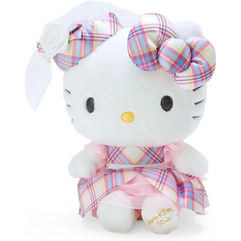 Hello Kitty Tartan 50th Anniversary Medium Plush